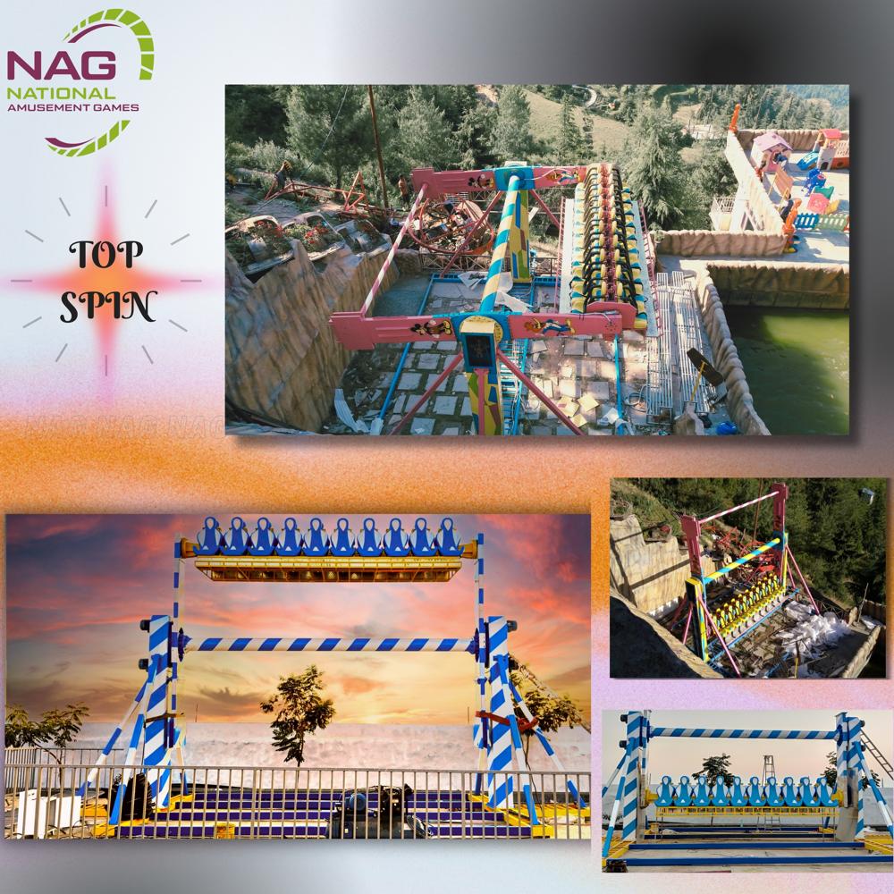 Amusement Park Top Spin And Tsunami Ride