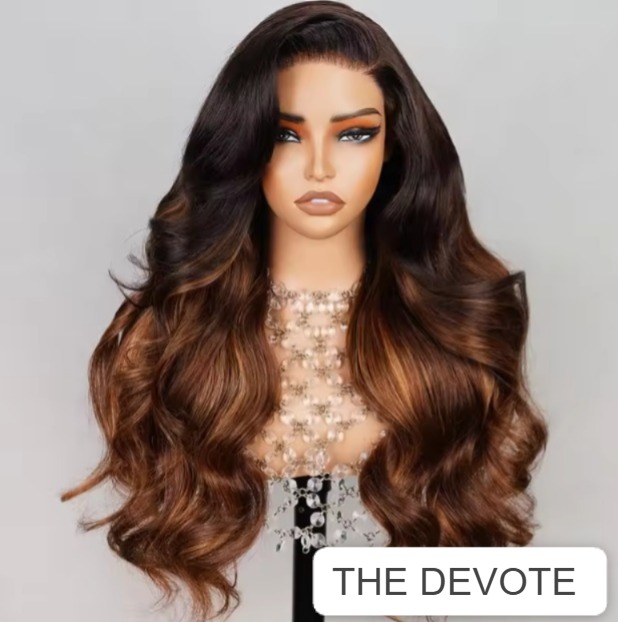 The Devote Ready Go 6x5 Highlight Brown Glueless Human Hair Wig | Pre-Cut Pre-Plucked Body Wave Lace Front Wig