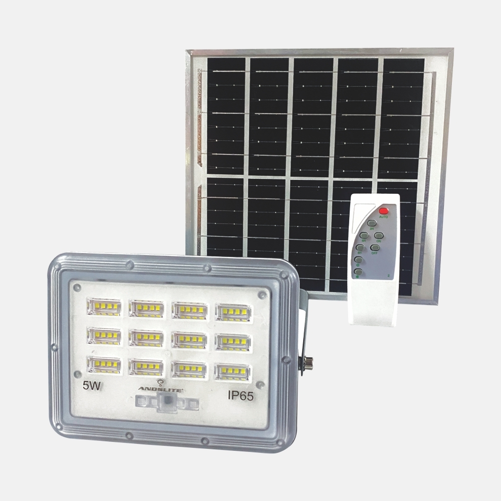 5W Solar Flood Light with LiFePO4 Battery