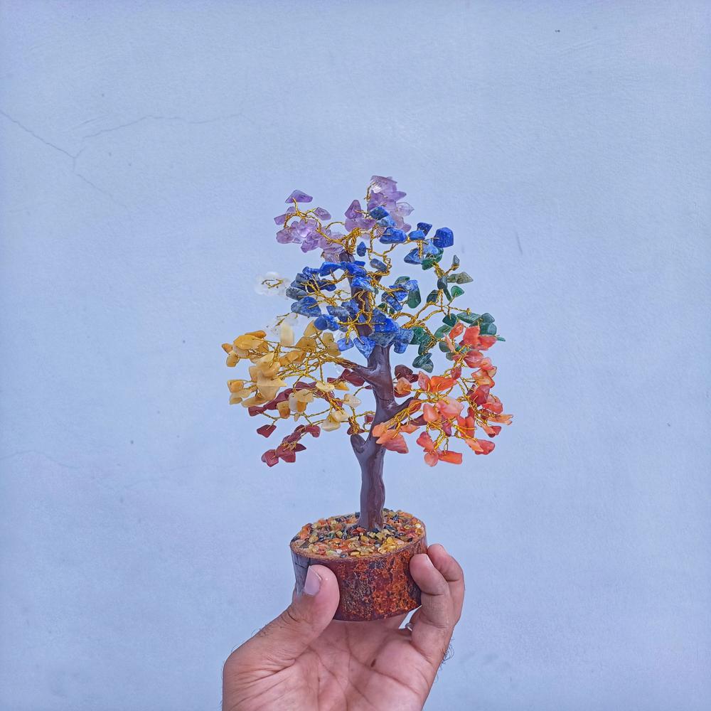 7 chakra gemstone tree / positive energy provider stone tree / home interior decoration used