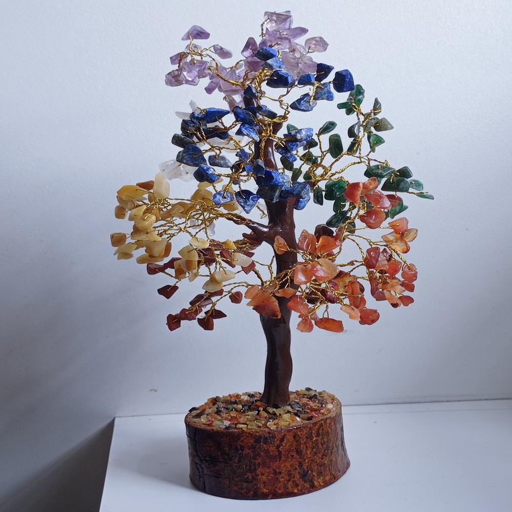 7 chakra gemstone tree / positive energy provider stone tree / home interior decoration used