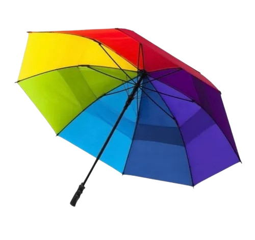 Polyester Stick Umbrella - Color: Multicolour