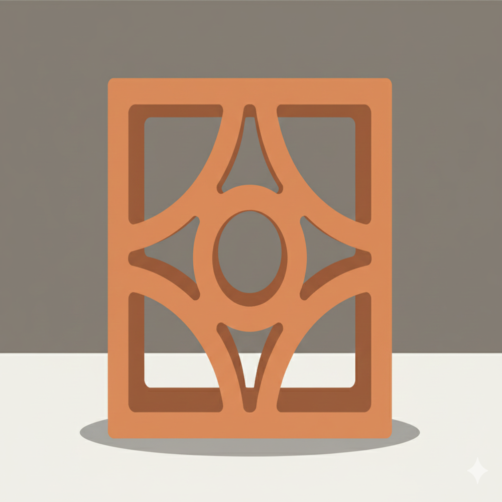 four Petal Terracotta Clay Jali