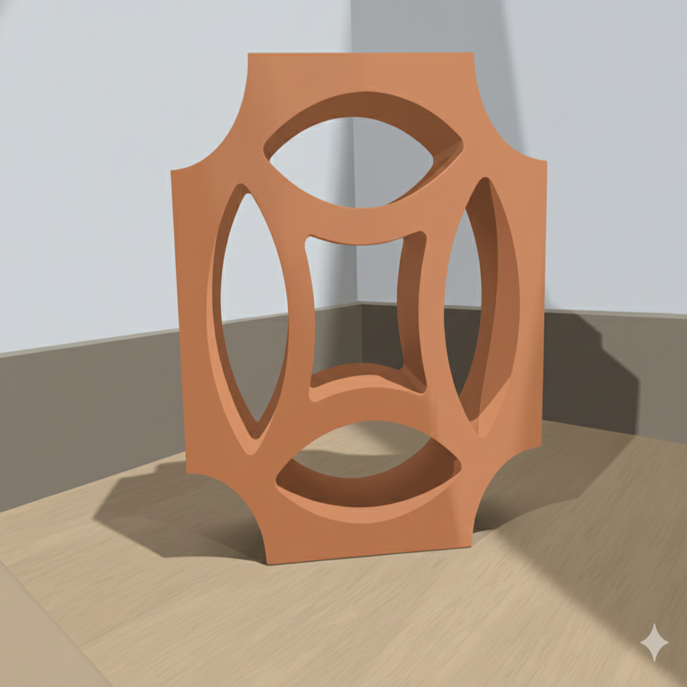 four Petal Terracotta Clay Jali