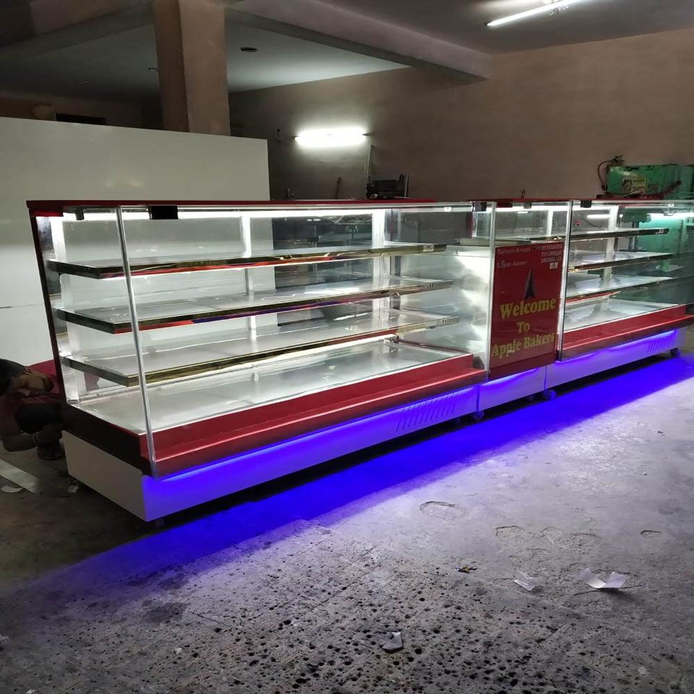 Display Counter - Stainless Steel, Glass | Variable Dimensions, 3-5 Adjustable Shelves, Refrigerated, 2-8â°c Temperature Range For Retail Food Display