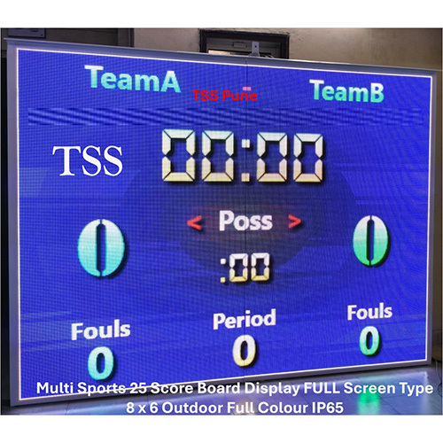 8 X 6 Full Colour Outdoor IP65 Multi Sports FULL Screen Type Display Board
