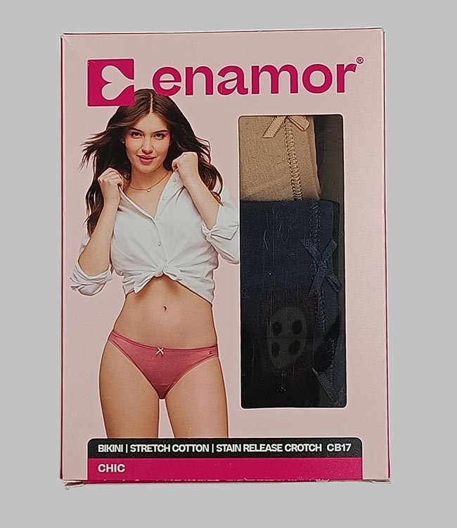 W13392 enamour Ladies 3 pc pack Stretch Briefs