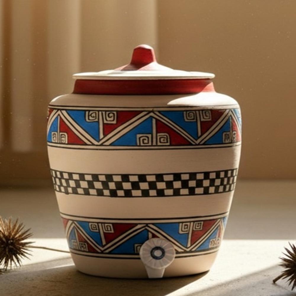 Clay Water Pot Triple Border 11 LTR