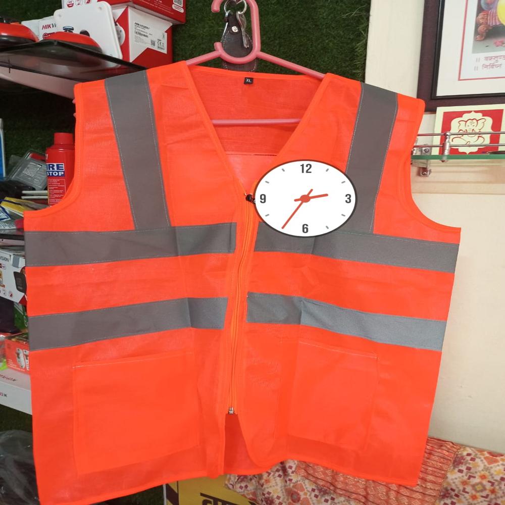 Worker Reflective Safety Jacket - Color: Orange