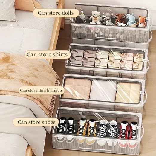 Shoe Storage Box - Color: Transparent And Grey