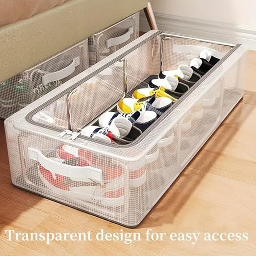 Shoe Storage Box - Color: Transparent And Grey