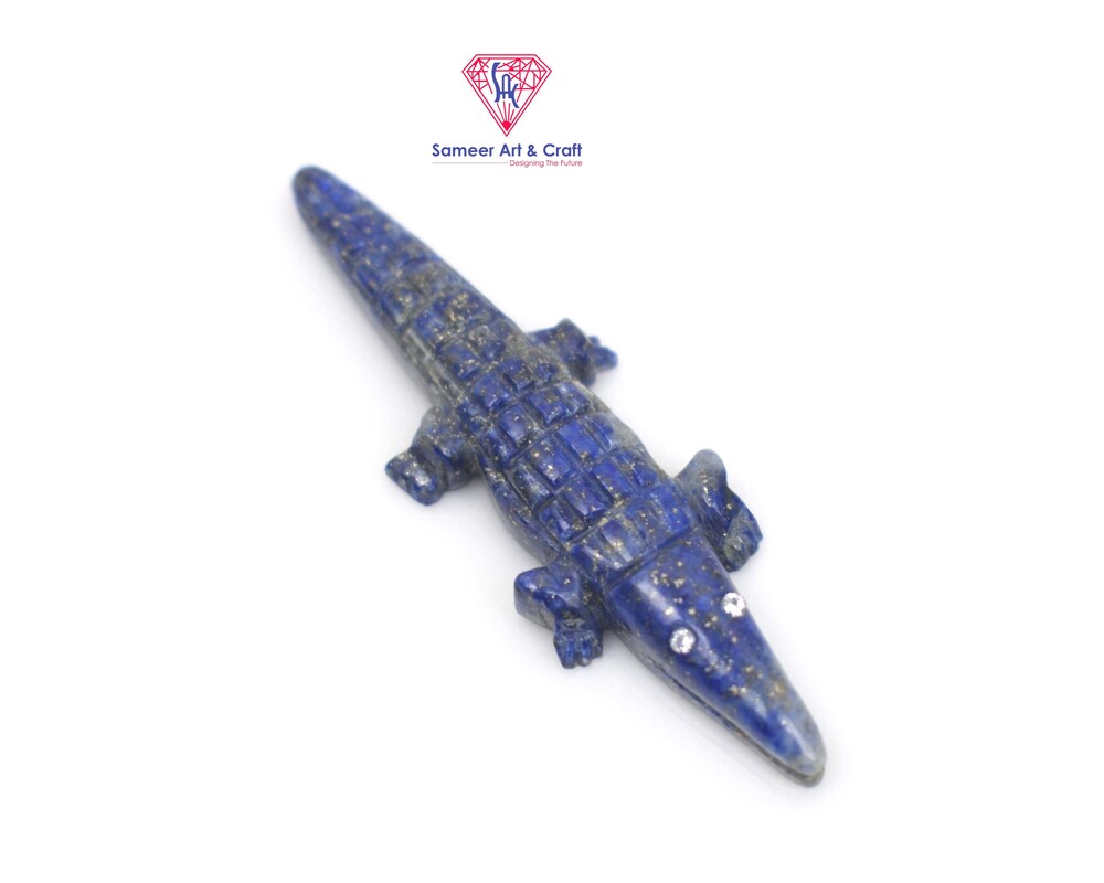 Crocodile Design Pendant Natural Gemstone Unique Design