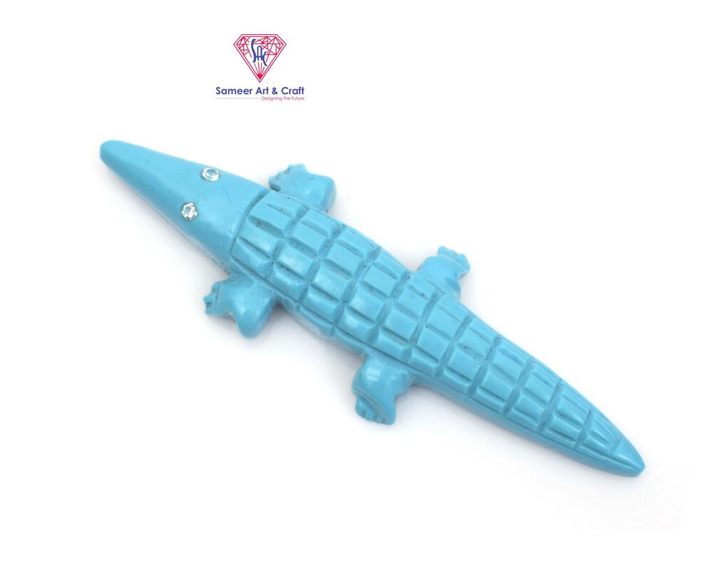 Crocodile Design Pendant Natural Gemstone Unique Design