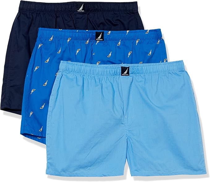M11452 Nautica Mens Woven Boxers With Fly