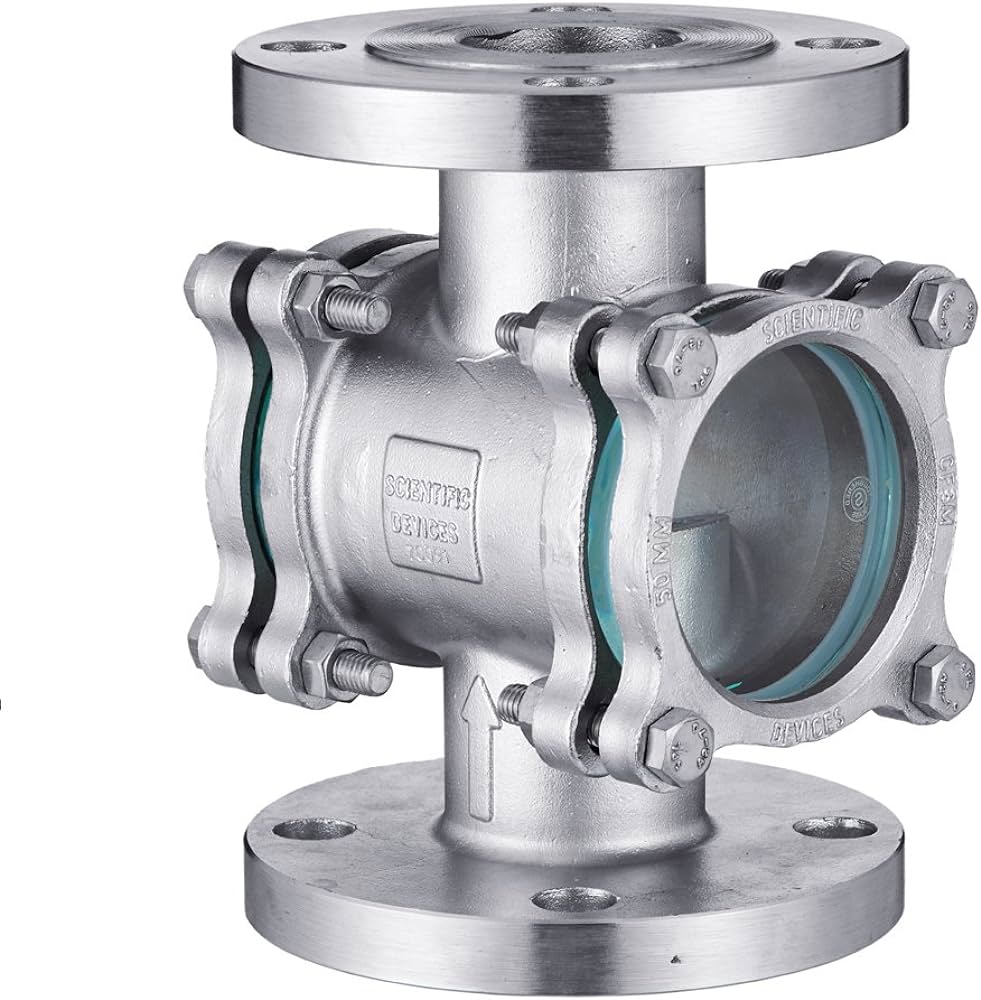 Double Window Sight Glass Valve - 14 Inch Sealed Structure | High-pressure Water Media Monitoring, Easy Installation & Minimal Maintenance