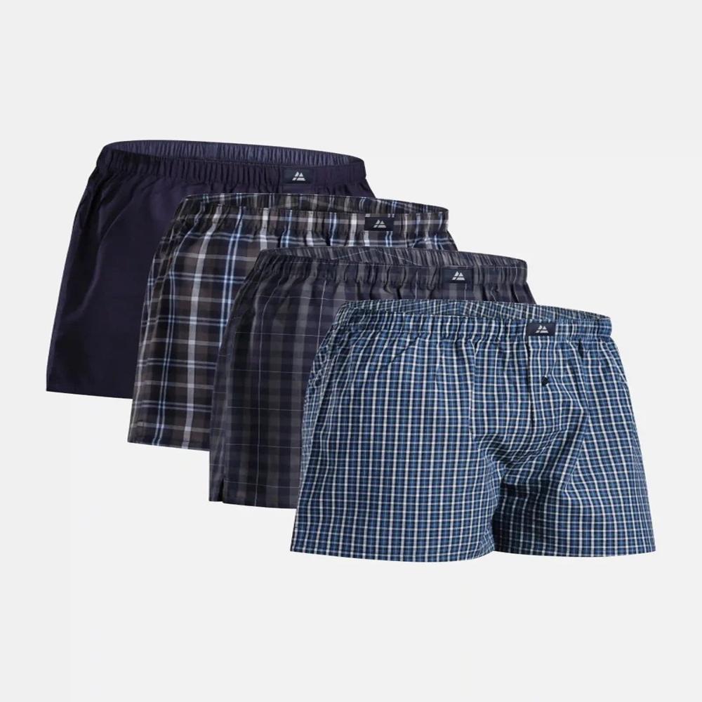 M11453 Mens Woven Boxers With Button Fly