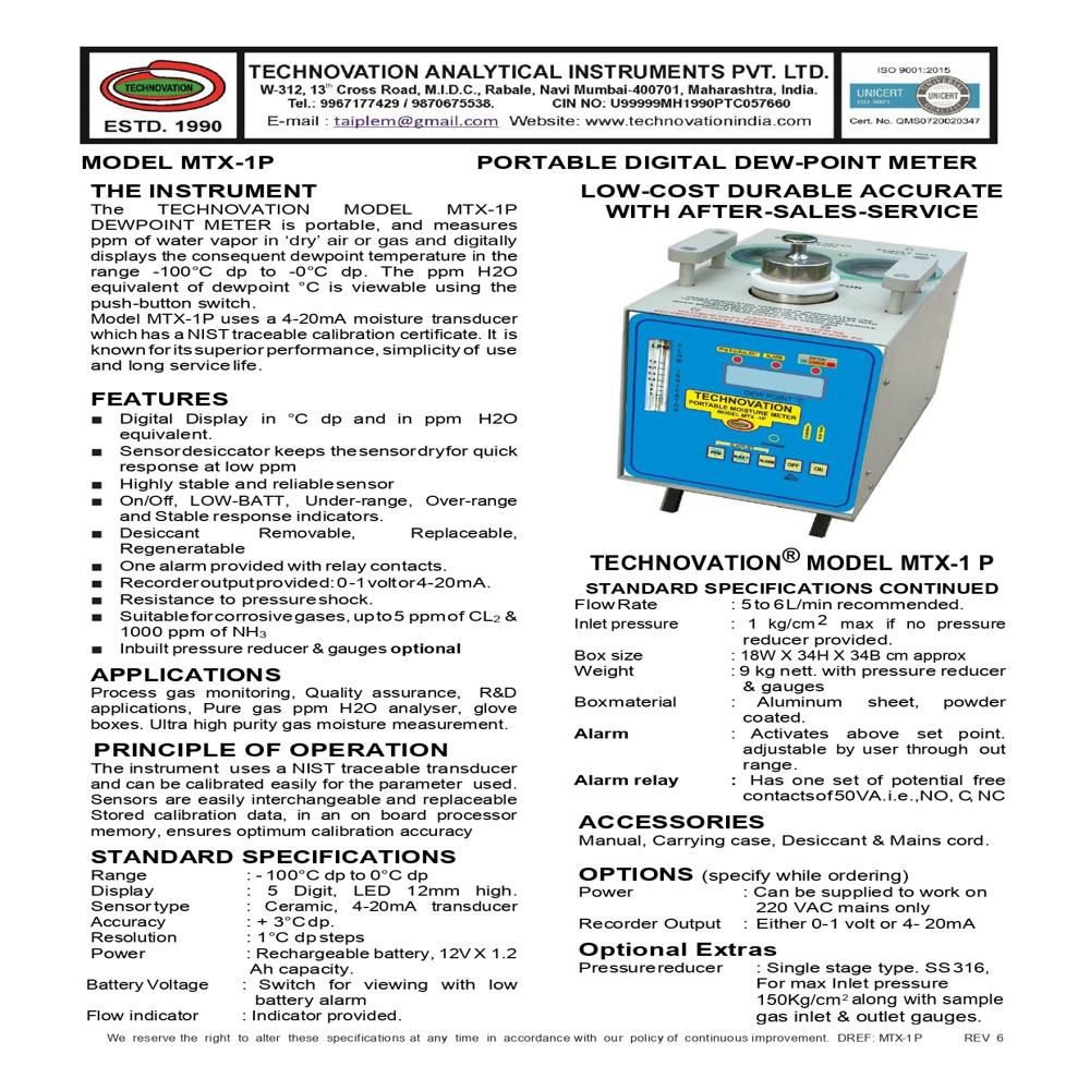 Portable Dew Point Meter - Compact Design, Accurate Measurement Range, User-friendly Interface, Ideal For Laboratory And Field Use