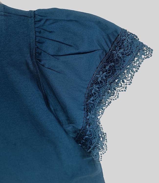 W13402 Ladies Crochet Trim Tops