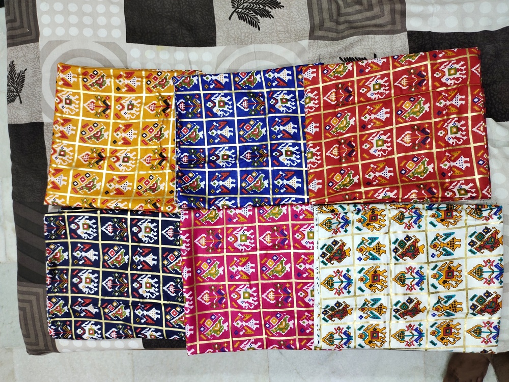 Rayon Precious Patola Foil Printed Fabric