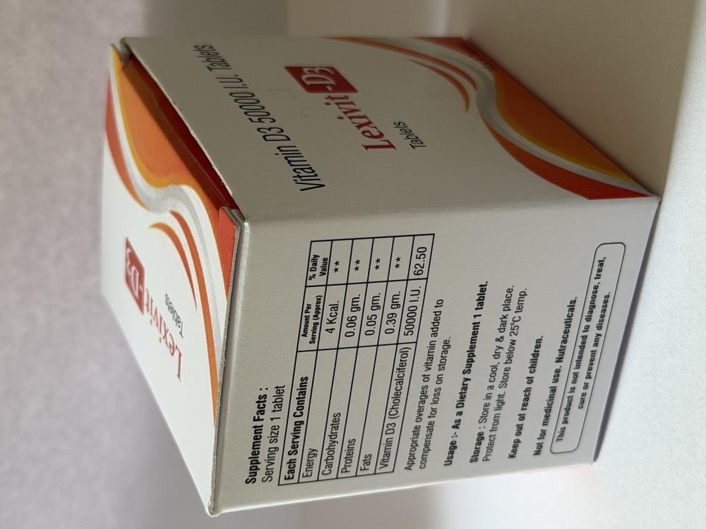 Lexivit D3 Tablets. - Best Before: 24 Months