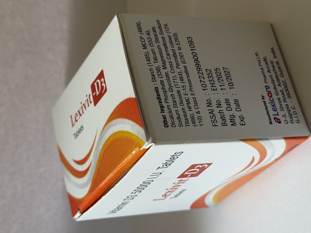 Lexivit D3 Tablets. - Best Before: 24 Months