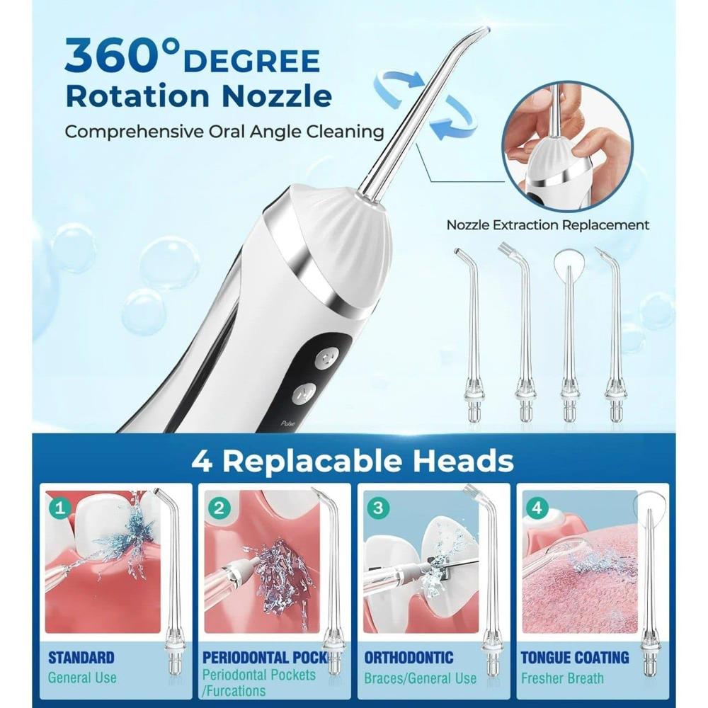  Cordless Oral Irrigator Dental Flosser (3 Modes)