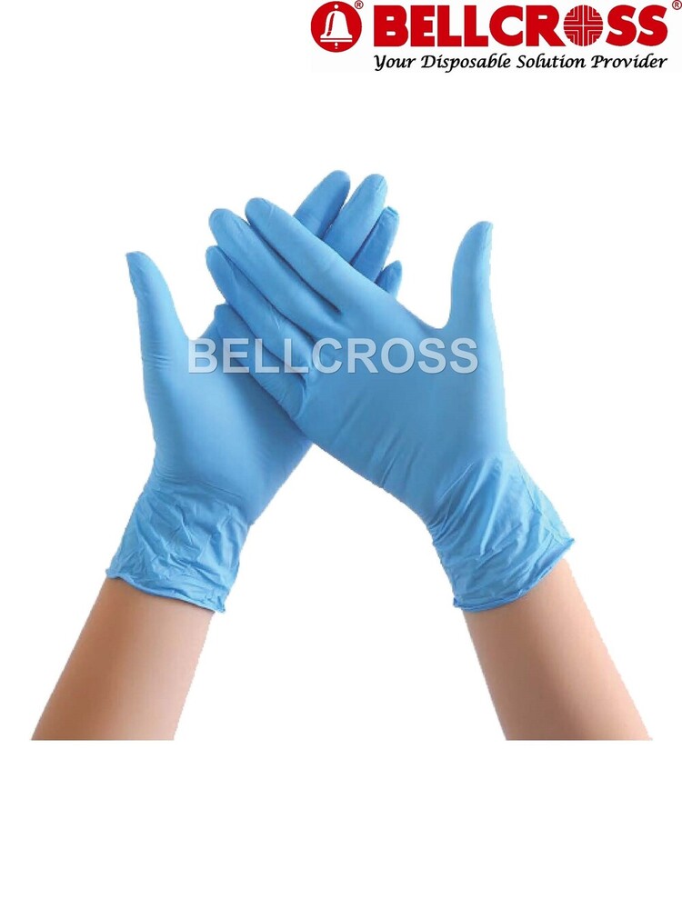 Nitrile Hand Gloves - Disposable Blue Nitrile Rubber , Medical Grade For Hospital Use , Available In Small, Medium, Large Sizes , 100 Pcs Box