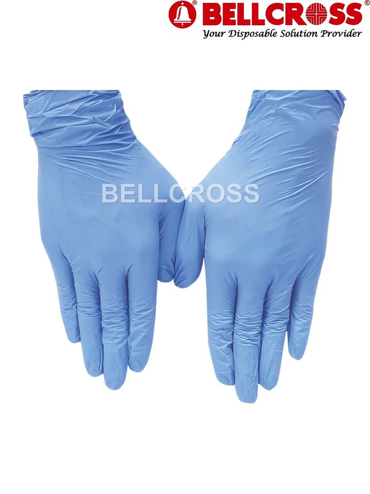 Nitrile Hand Gloves - Disposable Blue Nitrile Rubber , Medical Grade For Hospital Use , Available In Small, Medium, Large Sizes , 100 Pcs Box