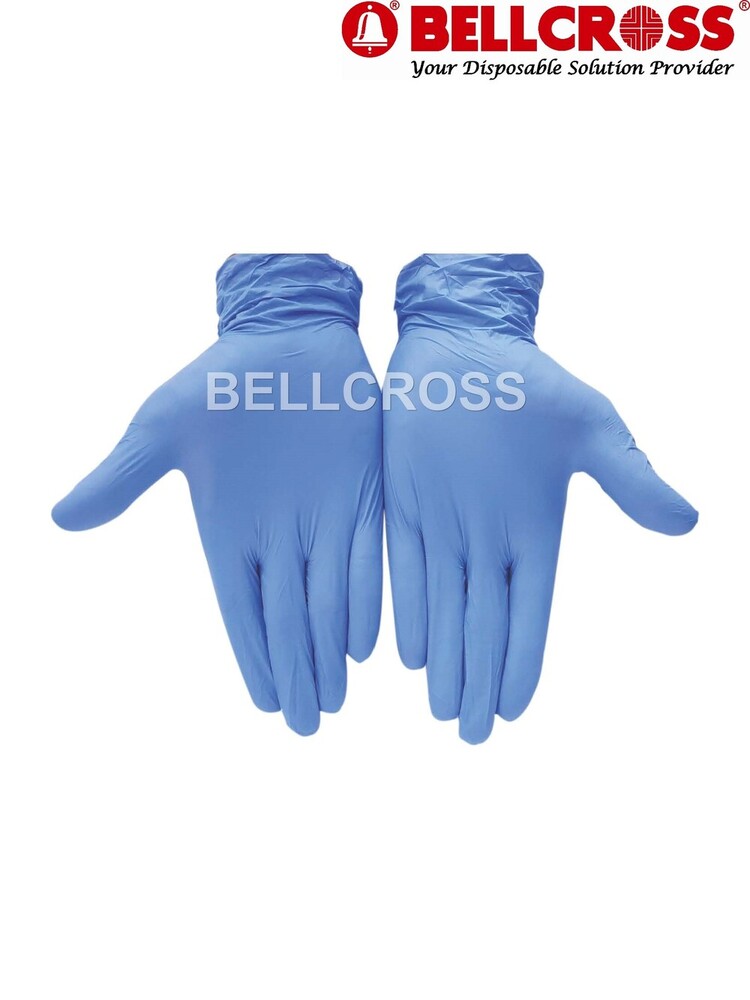 Nitrile Hand Gloves - Disposable Blue Nitrile Rubber , Medical Grade For Hospital Use , Available In Small, Medium, Large Sizes , 100 Pcs Box