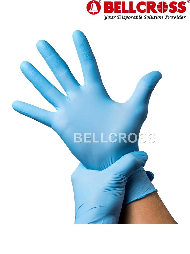Nitrile Hand Gloves - Disposable Blue Nitrile Rubber , Medical Grade For Hospital Use , Available In Small, Medium, Large Sizes , 100 Pcs Box