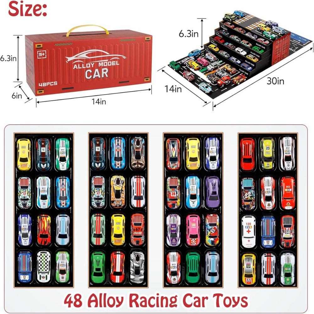 48 Pcs Pull Back Cars Set
