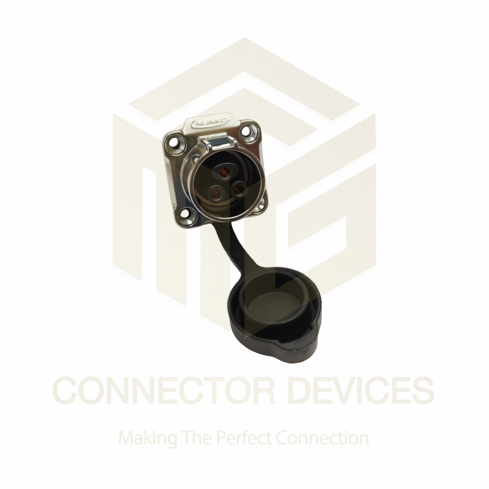 LP20 20A 3Pin Female Socket IP67 Waterproof Power Connector Flange Mount Metal Shell Screw Terminal