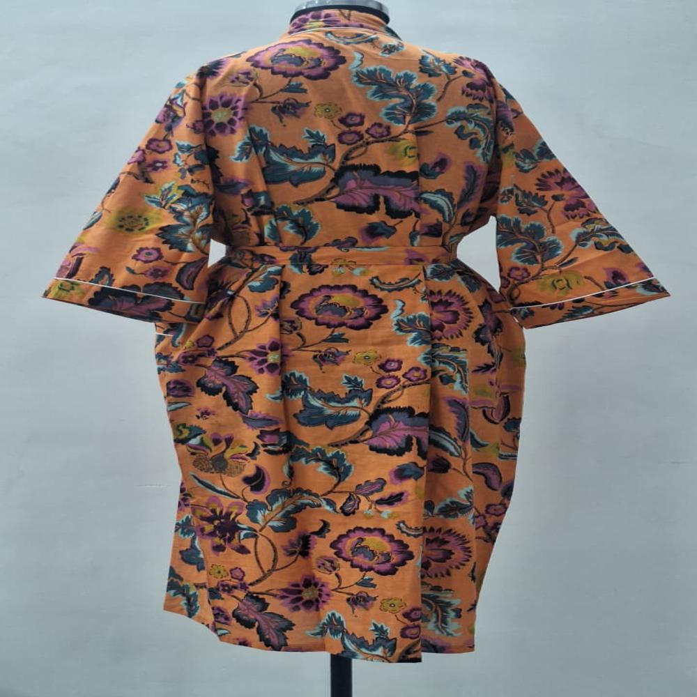 Floral Printed Cottn Bathrobe
