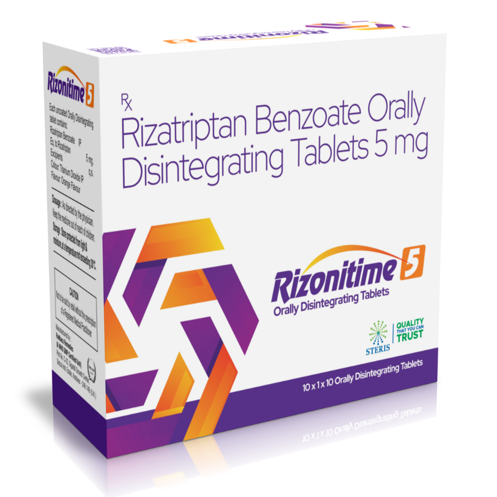 Rizatriptan Benzoate Orally Disintegrating Tablets 5 Mg - Drug Type: Organic Medicine