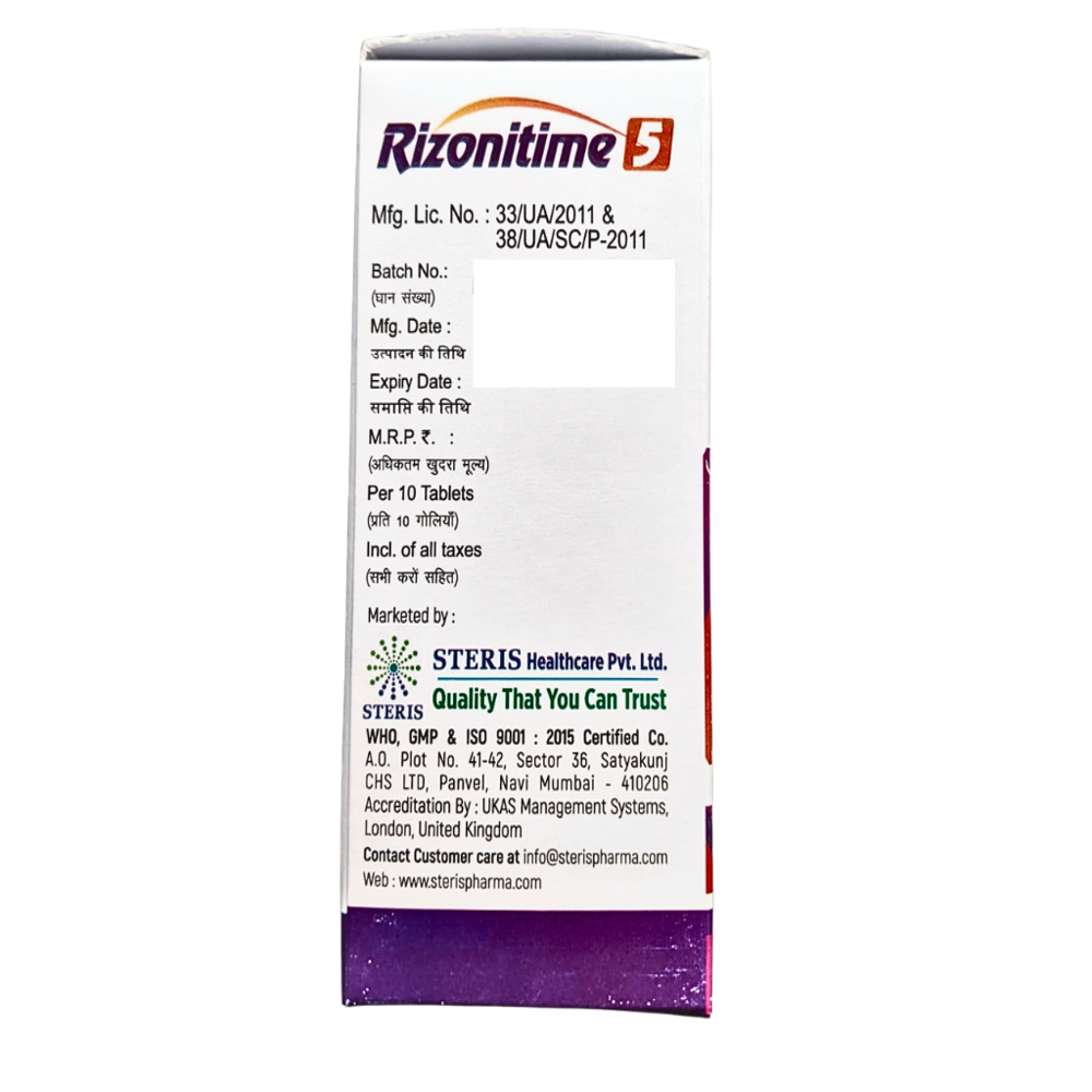 Rizatriptan Benzoate Orally Disintegrating Tablets 5 mg