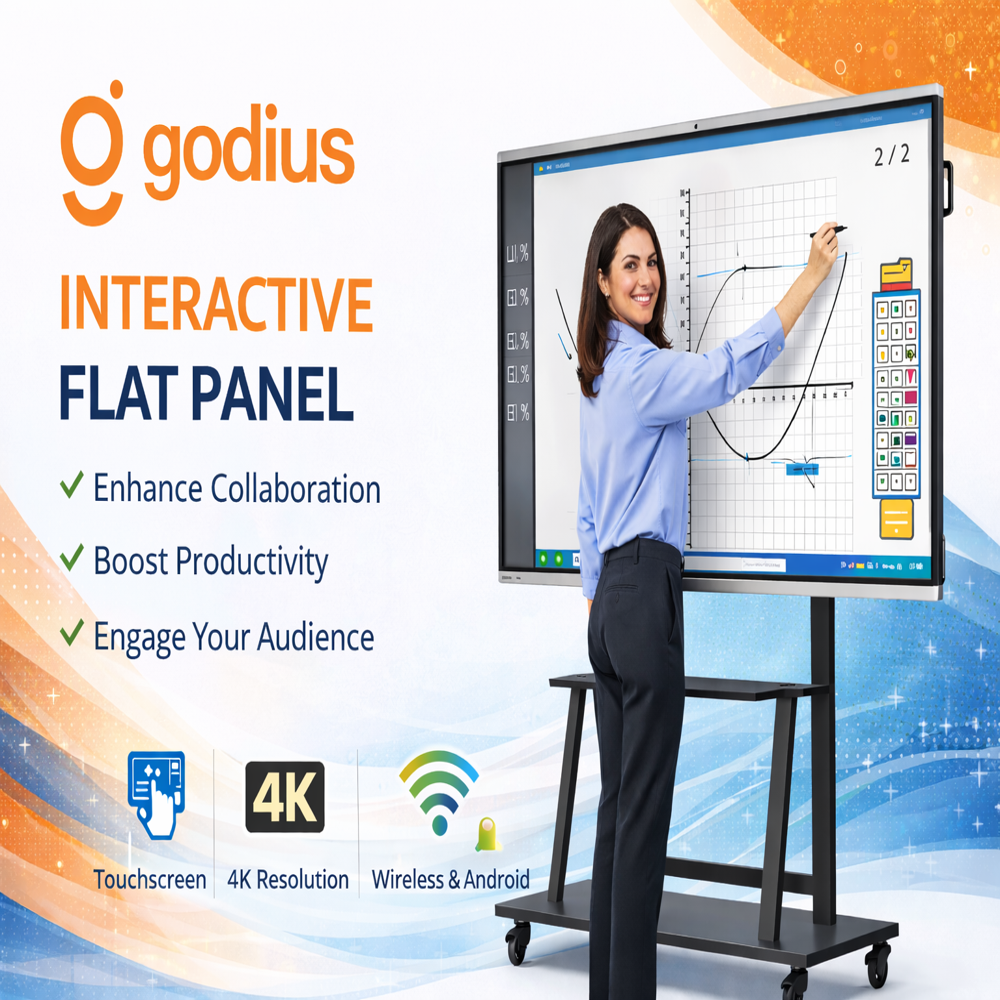 65 Inch Interactive Flat Panel Display Ifpd - Color: White