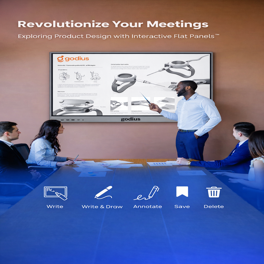 65 Inch Interactive Flat Panel Display Ifpd - Color: White
