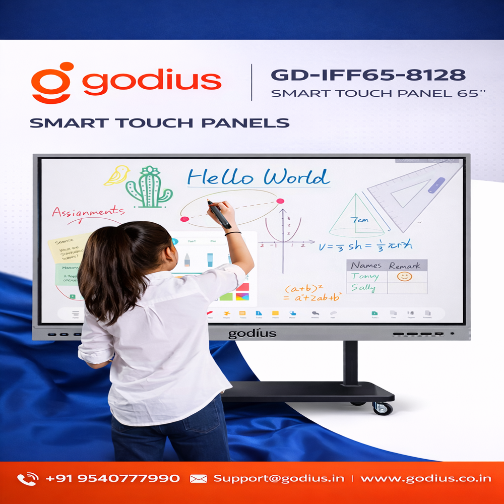 65 Inch Interactive Flat Panel Display Ifpd - Color: White