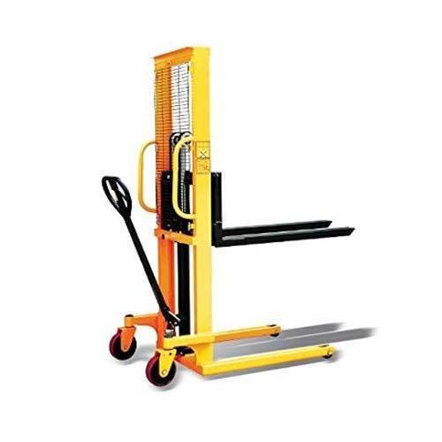 Manual Stacker - Hydraulic Power Source, Yellow Color | Durable, Easy To Operate, 1 Year Warranty