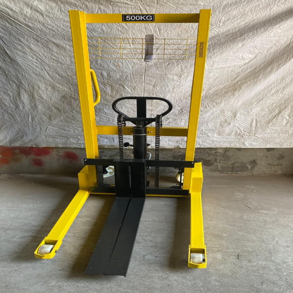 Manual Stacker - Hydraulic Power Source, Yellow Color | Durable, Easy To Operate, 1 Year Warranty