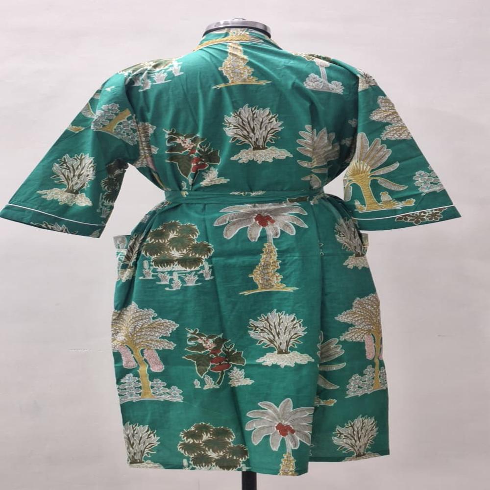 Jaipuri Hand Block printed Cotton Batrhrobe