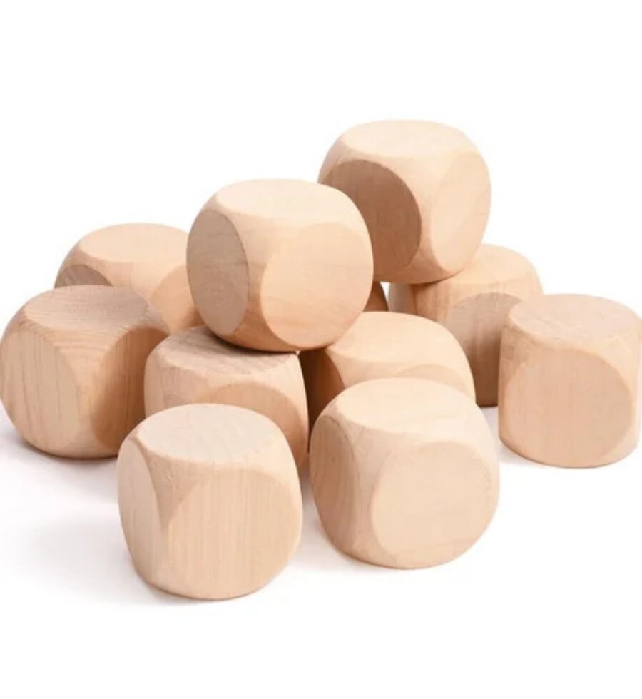 Wooden Dice 12Mm (100 Pcs) - Age Group: All