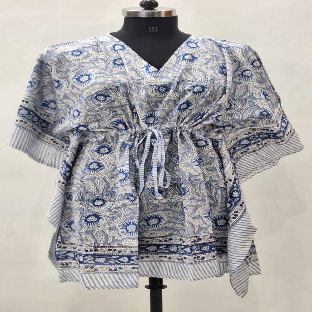 Hand Block Printed Cotton kaftan
