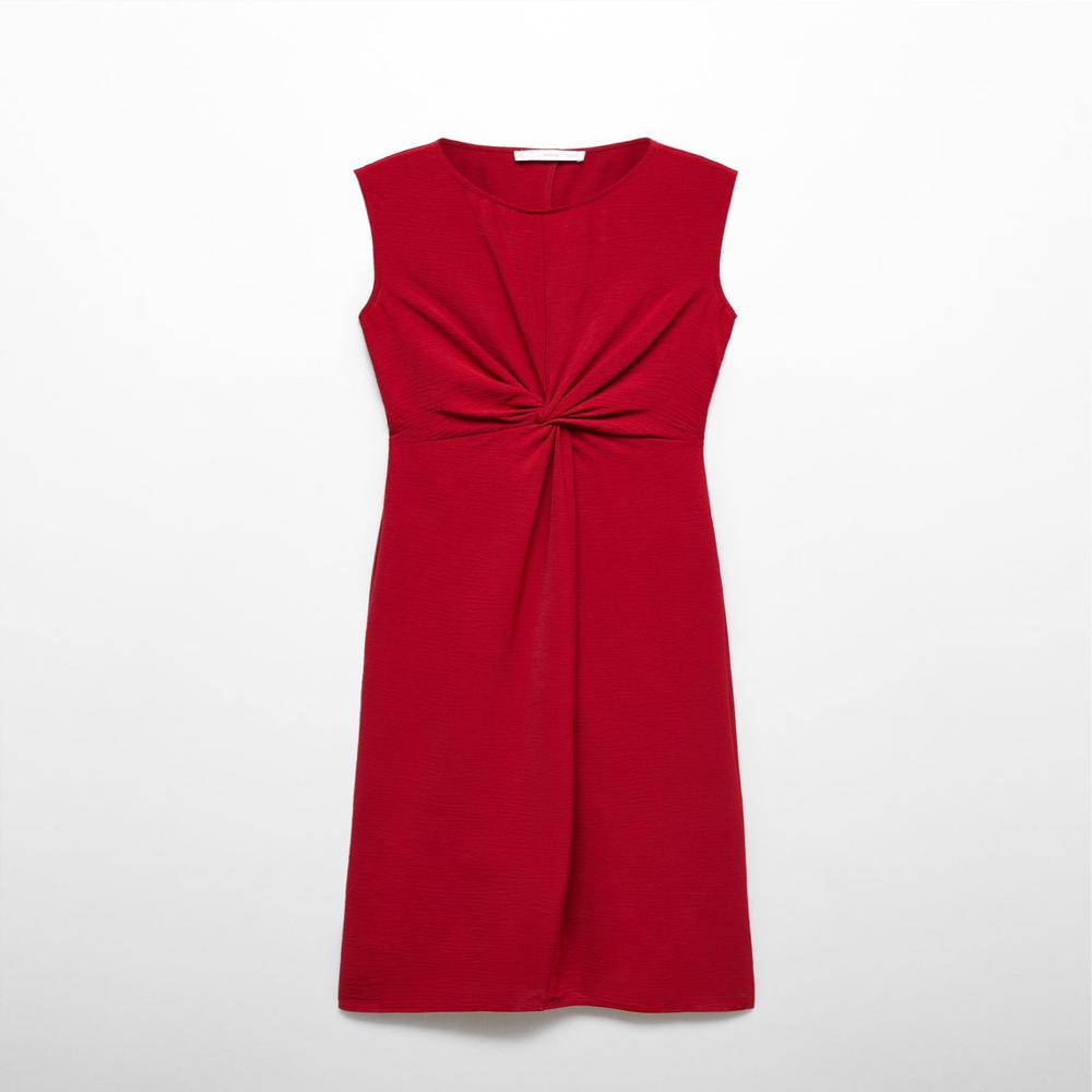 Export Surplus Women Solid Red Western Midi Dress - Gender: Female