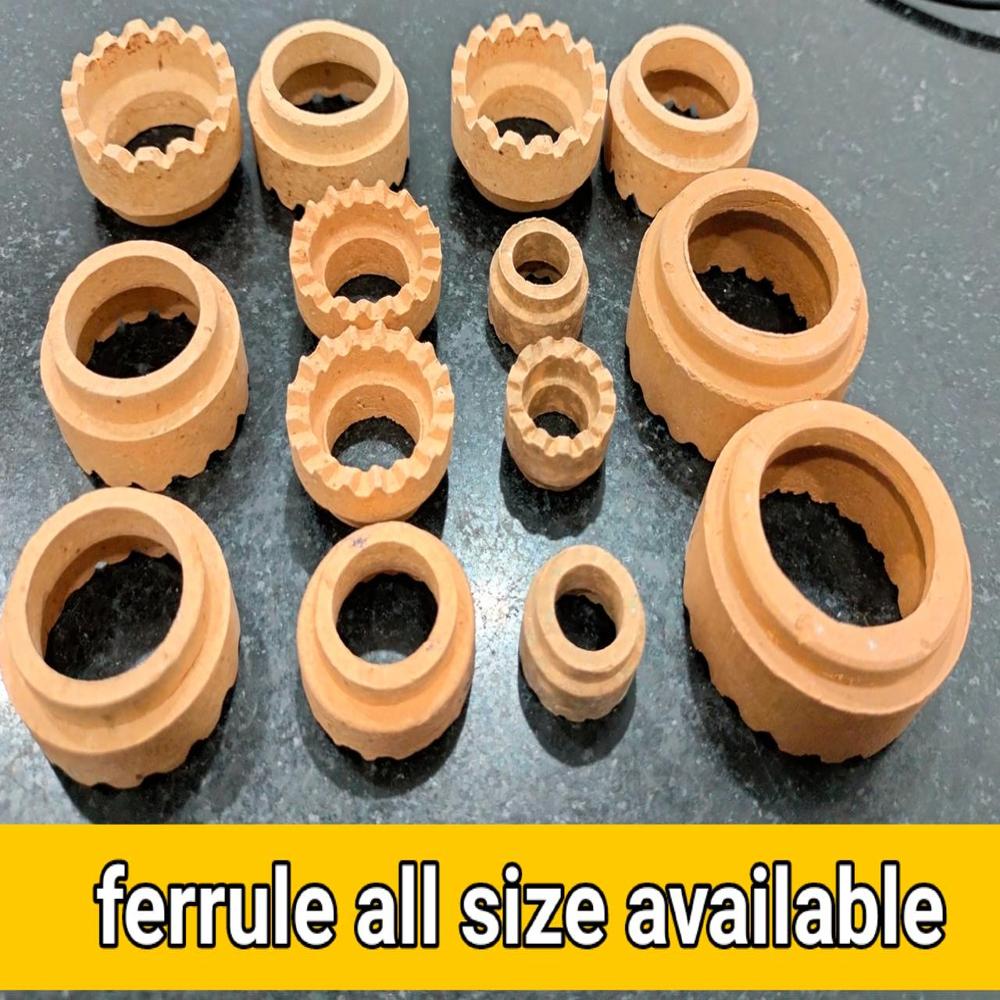 Corderite Ceramic Ferrule - Color: Brown & White