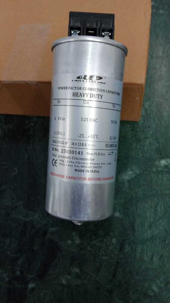 6 Kvar Single Phase Cylindrical Type Capacitor