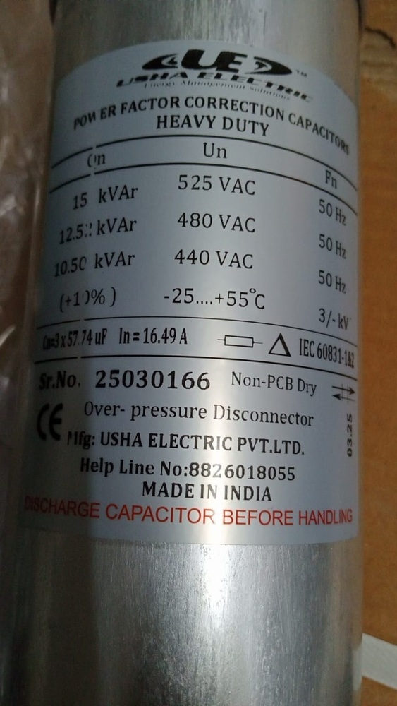 15 Kvar 525 Volt Cylindrical Type Capacitor
