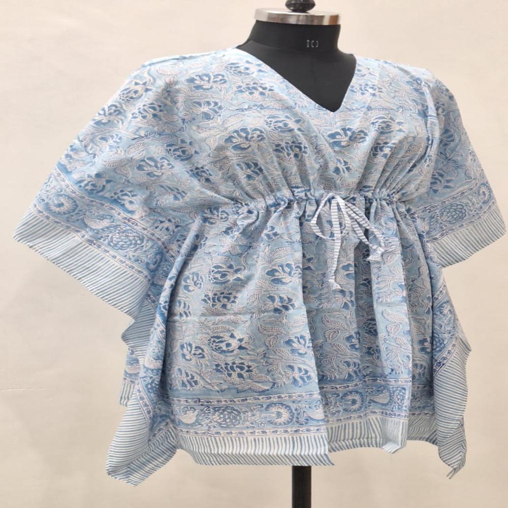 Hand Block Printed Cotton Kaftan