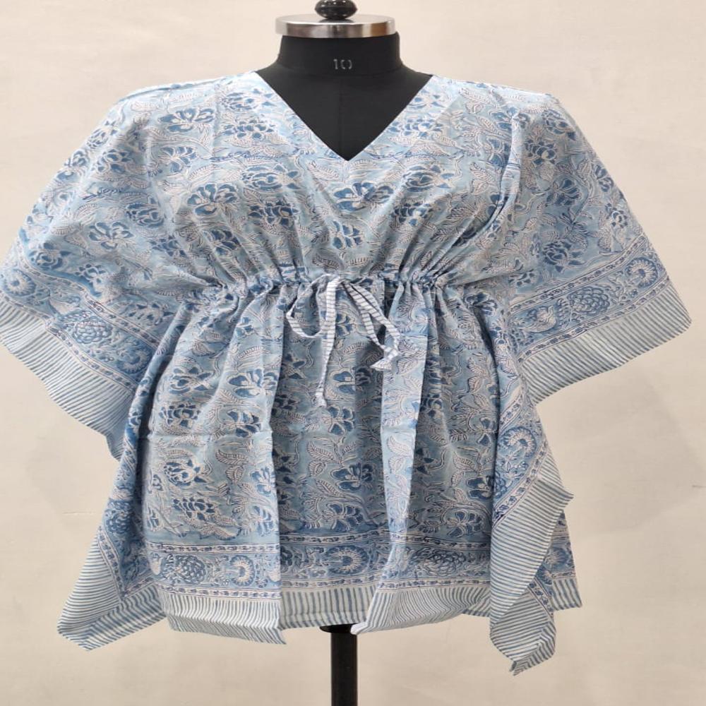 Hand Block Printed Cotton Kaftan