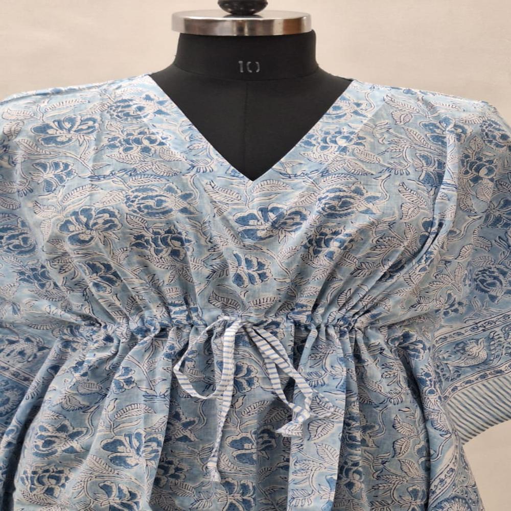 Hand Block Printed Cotton Kaftan